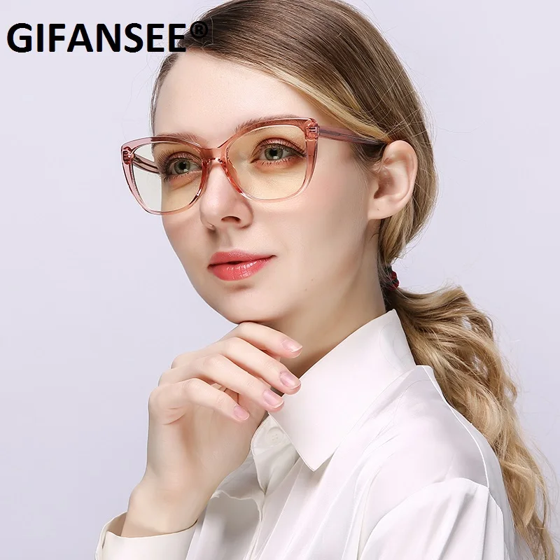 GIFANSEE анти-синий светильник блокирующие очки женские кошачий глаз оправа