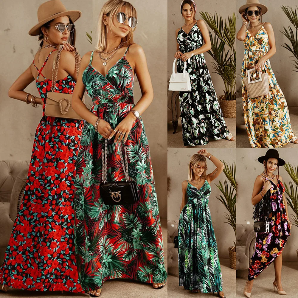 OLO MLB Summer Deep V Neck Sexy Backless Cross Bandage Spaghetti Strap Women Dress Print Floral Bohemia Vacation Maxi Lady Dress
OLO MLB Summer Deep V Neck Sexy Backless Cross Bandage Spaghetti Strap Women Dress Print Floral Bohemia Vacation Maxi Lady Dress