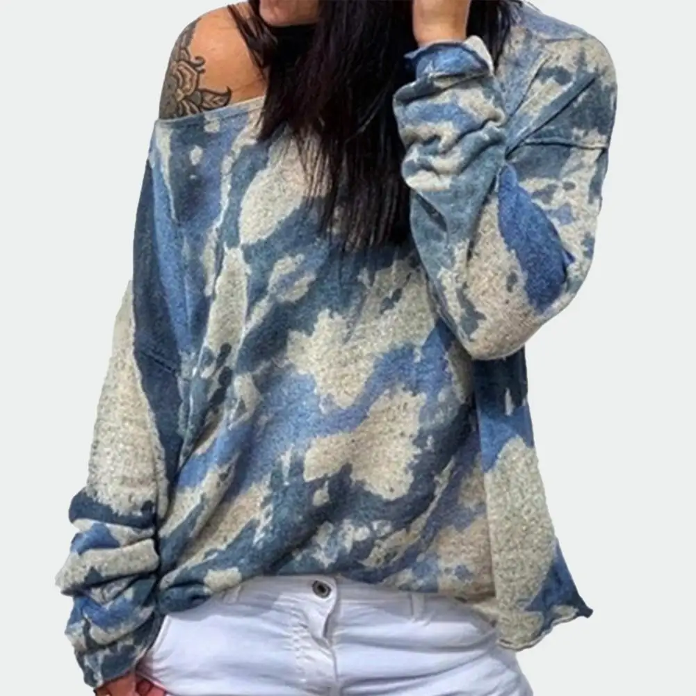 New Sweater Tie Dye Knitted Women Long Sleeve Round Neck Pullover for Party Large size T-shirt
New Sweater Tie Dye Knitted Women Long Sleeve Round Neck Pullover for Party Large size T-shirt