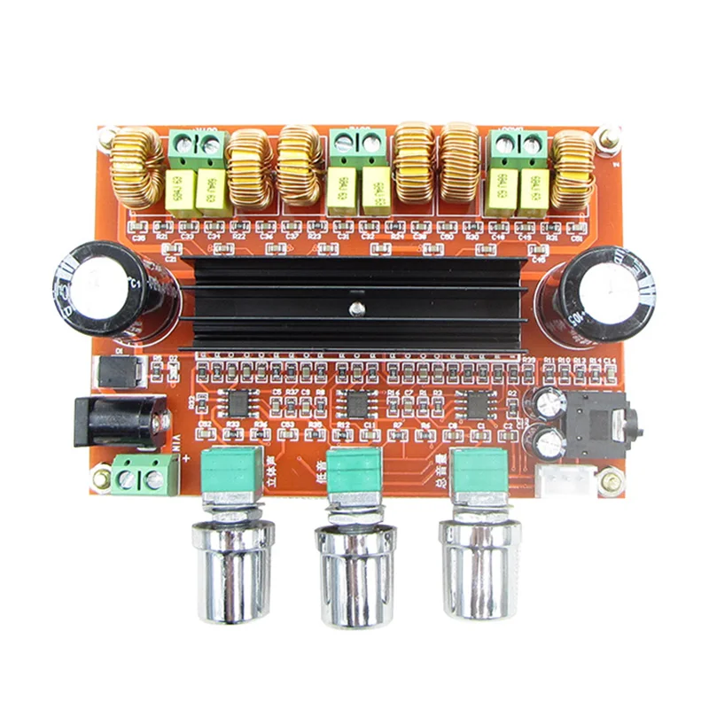 Digital Audio Amplifier TPA3116D2 2.1 Board 2*80W+100W Subwoofer 2.1 amplificador DC24V XH-M139
Digital Audio Amplifier TPA3116D2 2.1 Board 2*80W+100W Subwoofer 2.1 amplificador DC24V XH-M139