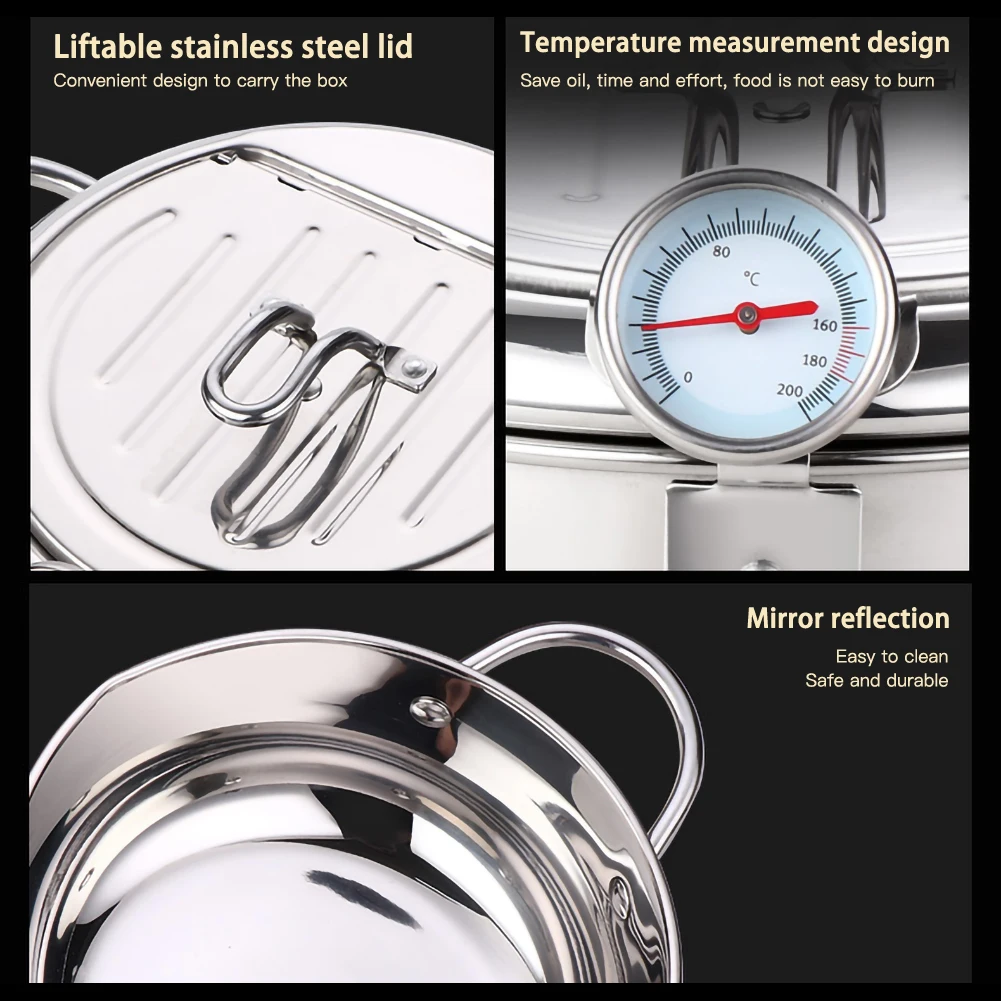 20cm Temperature-Controlled Japanese-Style Household Tempura Fryer Mini Stainless Steel Fryer Suitable For Induction Cooker
20cm Temperature-Controlled Japanese-Style Household Tempura Fryer Mini Stainless Steel Fryer Suitable For Induction Cooker
