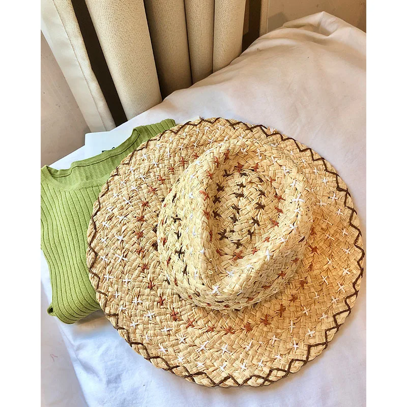 NEW Summer Simple solid color Handmade Weave Raffia Sun Hats For Women Lace Up Large Brim Straw Hat Outdoor Beach Summer Caps
NEW Summer Simple solid color Handmade Weave Raffia Sun Hats For Women Lace Up Large Brim Straw Hat Outdoor Beach Summer Caps