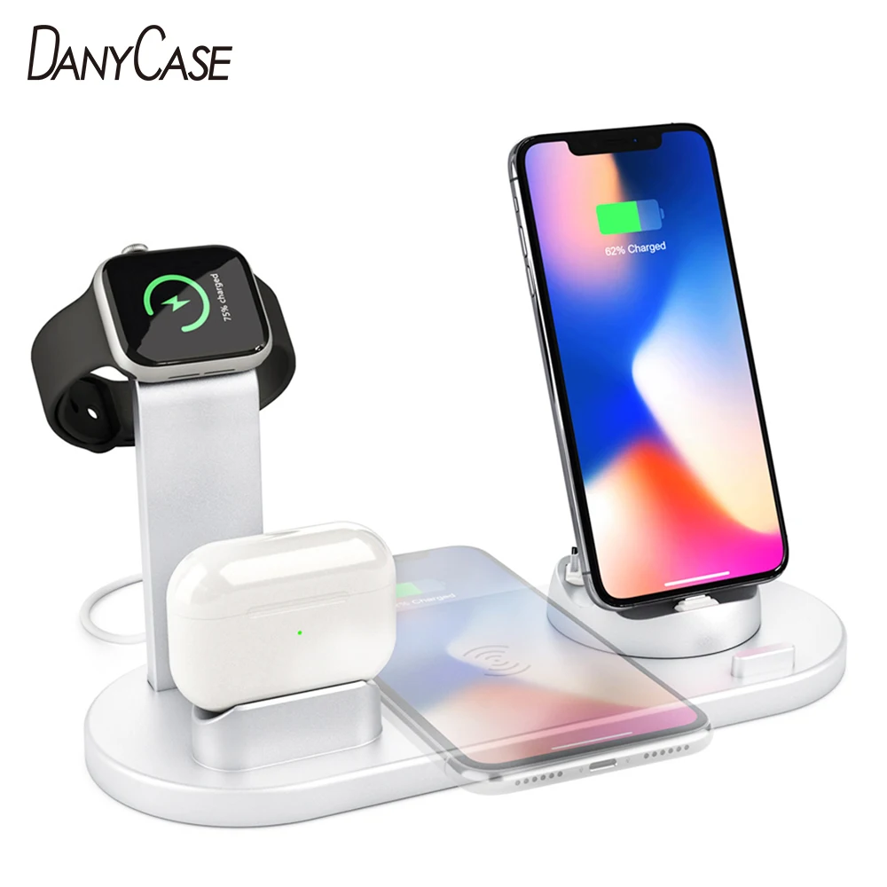 4 in 1 Wireless Charger For iPhone Charging Dock Station For Apple Watch Airpods Charger Micro USB Type C Stand Fast Charging
4 in 1 Wireless Charger For iPhone Charging Dock Station For Apple Watch Airpods Charger Micro USB Type C Stand Fast Charging