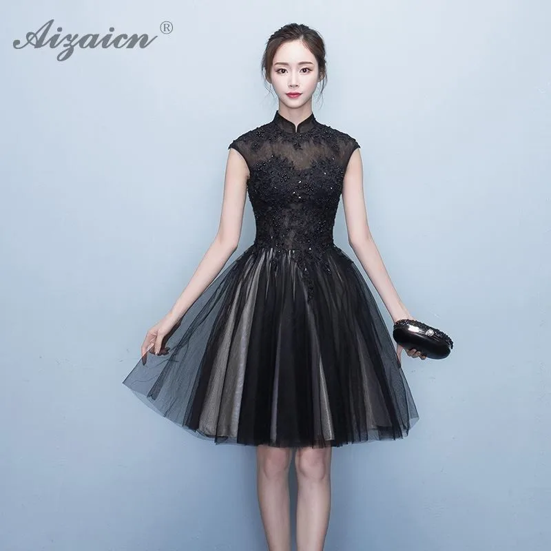 Summer Fashion Black Evening Dress Cheongsam Modern Femme Elegant Mini Qi Pao Women Chinese Evening Dresses Qipao Robe Orientale
Summer Fashion Black Evening Dress Cheongsam Modern Femme Elegant Mini Qi Pao Women Chinese Evening Dresses Qipao Robe Orientale