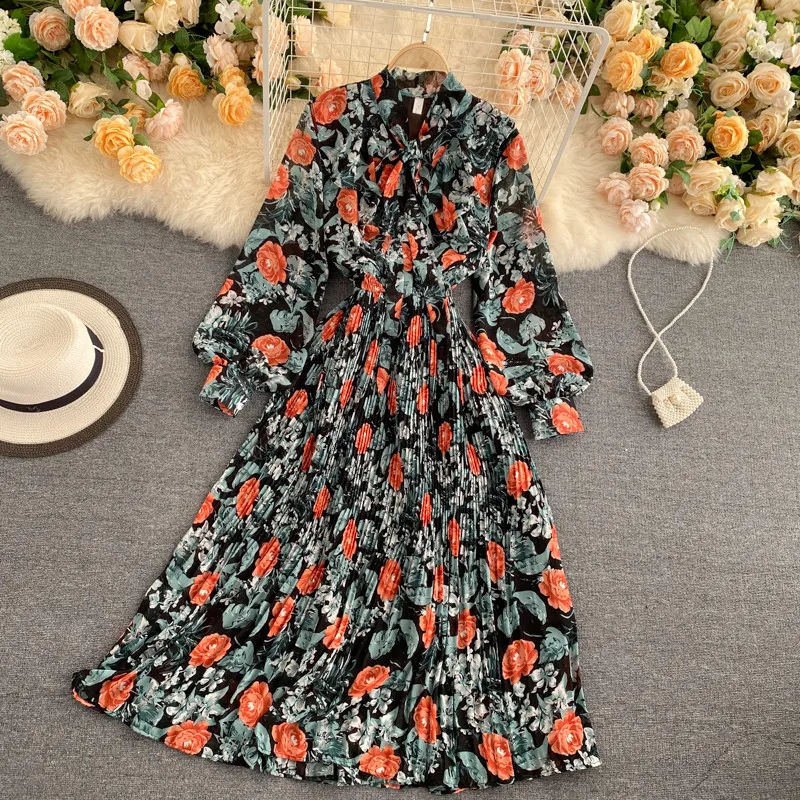 2022 Fashion Chic Holiday Style Dress Spring Autumn Bow Tie V-neck Puff Sleeve Loose Thin Pleated Dress For Women Clothing 196a
2022 Fashion Chic Holiday Style Dress Spring Autumn Bow Tie V-neck Puff Sleeve Loose Thin Pleated Dress For Women Clothing 196a