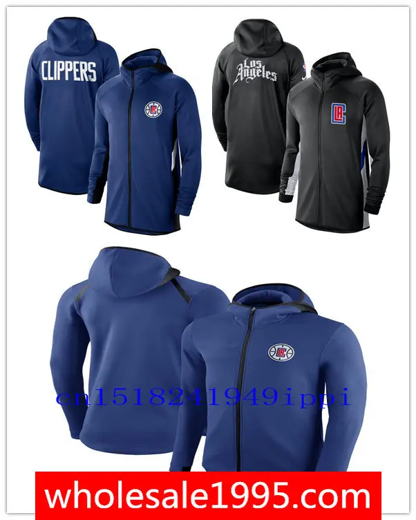 

2020 NBA Los Angeles Clippers MEN Heathered jacket Authentic Earned Edition Showtime Therma Flex Performance Full-Zip Hoodie