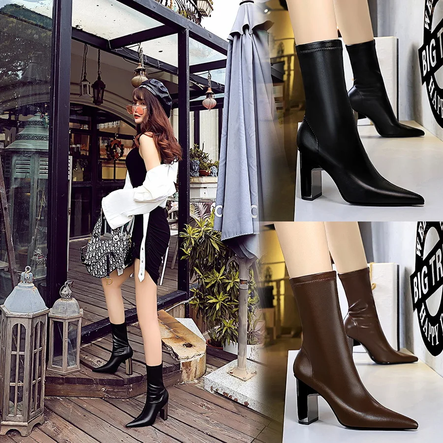 Botte Femme Autumn Winter Shoes Leather Boots Pointed Toe Women Ankle Boots 9CM High Heels Women Boots Ladies Shoes
Botte Femme Autumn Winter Shoes Leather Boots Pointed Toe Women Ankle Boots 9CM High Heels Women Boots Ladies Shoes