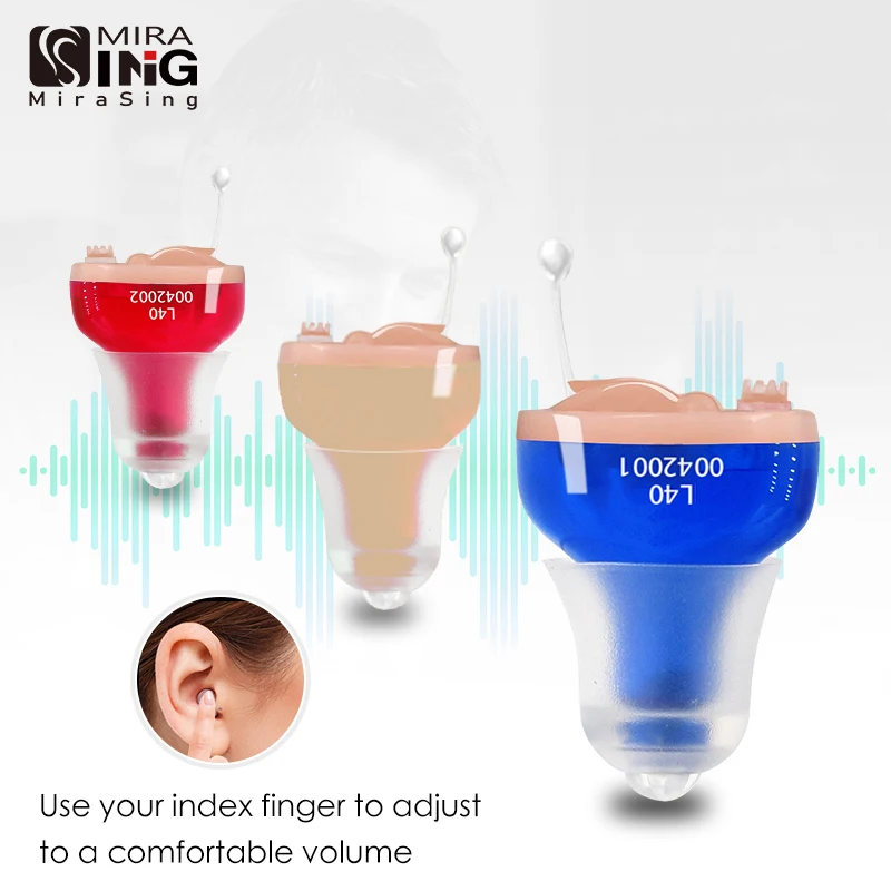 

Hearing Aids Sound Amplifier audifonos L40 Inner Ear Mini Invisible Hearing Aid Volume Adjustable Ear Aids Hearing Loss Device