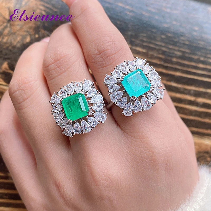 ELSIEUNEE Vintage 100% 925 Sterling Silver Paraiba Tourmaline Emerald Gemstone Open Ring Cocktail Party Fine Jewelry Wholesale
ELSIEUNEE Vintage 100% 925 Sterling Silver Paraiba Tourmaline Emerald Gemstone Open Ring Cocktail Party Fine Jewelry Wholesale