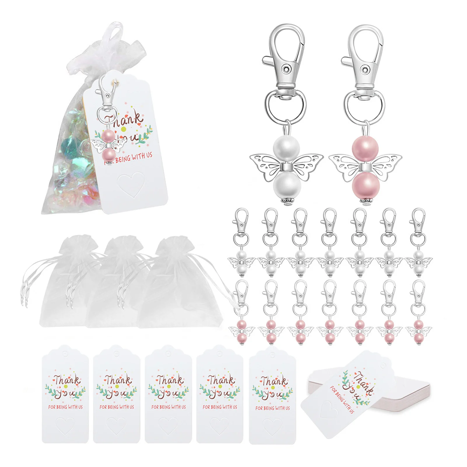 1 Set Angel Charm Key Circle Key Chain Thank You Gift Key Holder with Tags Bags
1 Set Angel Charm Key Circle Key Chain Thank You Gift Key Holder with Tags Bags