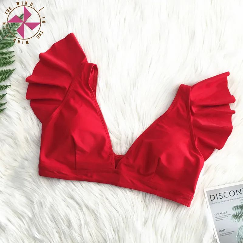 In The Wind Solid Yellow Ruffled V-Neck Bikini Top Women Sexy Single Padded Bra Tank Top 2020 Separate Swimwear Bathing Bra Top
In The Wind Solid Yellow Ruffled V-Neck Bikini Top Women Sexy Single Padded Bra Tank Top 2020 Separate Swimwear Bathing Bra Top