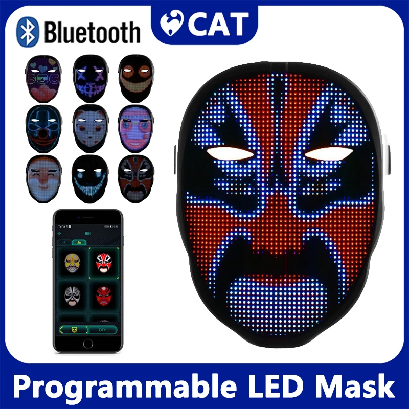 Programmable Luminous Mask LED Face Transforming Mask Led Masks Bluetooth-compatible Control For Cosplay Party Masquerade New
Programmable Luminous Mask LED Face Transforming Mask Led Masks Bluetooth-compatible Control For Cosplay Party Masquerade New