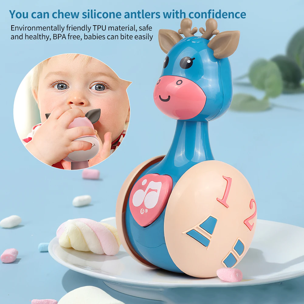 Baby Tumbler Rattle Learning Education Toys Sliding Deer Newborn Teether Infant Hand Bell Mobile Stroller Music Roly-Poly Toy
Baby Tumbler Rattle Learning Education Toys Sliding Deer Newborn Teether Infant Hand Bell Mobile Stroller Music Roly-Poly Toy