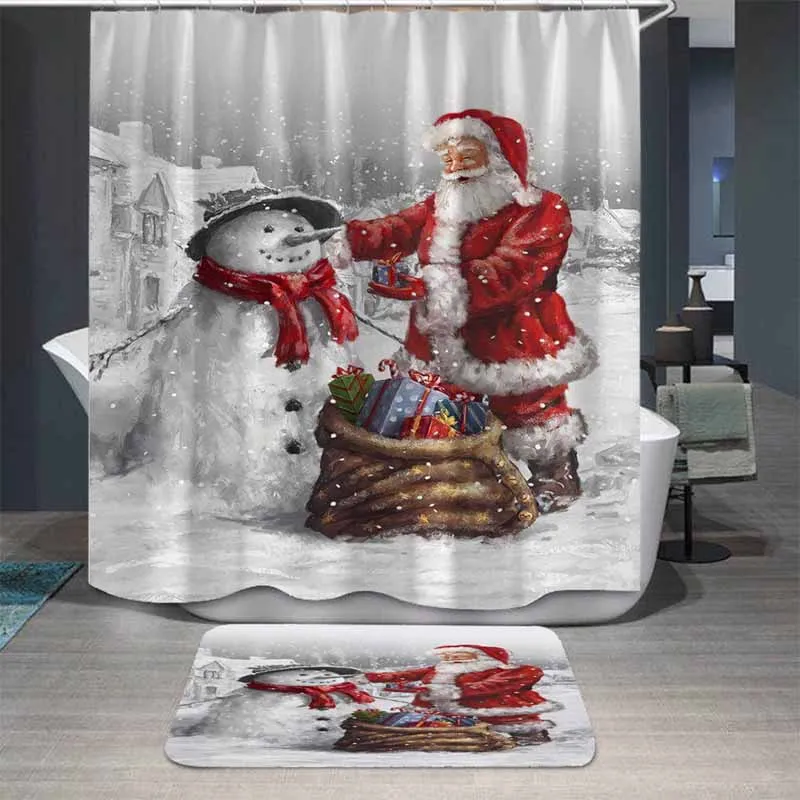 Christmas Festival Santa Claus Printed Shower Curtains Frabic Waterproof Polyester Modern Bath Curtain With Hooks 180x180cm
Christmas Festival Santa Claus Printed Shower Curtains Frabic Waterproof Polyester Modern Bath Curtain With Hooks 180x180cm