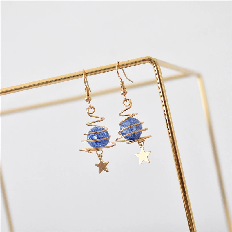 Planet Star Hook Earrings for Women Korean Cute Sweet Short Dangle Earrings Jewelry Gift Blue Twisted Alloy Fashion Gold Color
Planet Star Hook Earrings for Women Korean Cute Sweet Short Dangle Earrings Jewelry Gift Blue Twisted Alloy Fashion Gold Color
