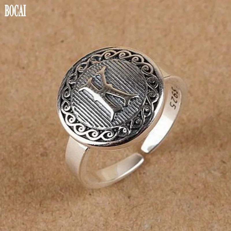 New S925 Silver Jewelry Vintage Ring for Woman Fashion Round Letter K Thai Silver Temperament 100% 925 silver Woman Rings
New S925 Silver Jewelry Vintage Ring for Woman Fashion Round Letter K Thai Silver Temperament 100% 925 silver Woman Rings