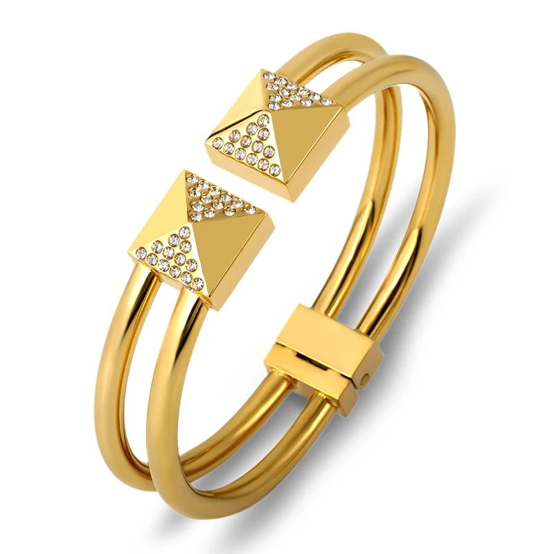 Classic Brand Geometry Crystals Bangles & Bracelets For Women Jewelry Double Row Stainless Steel Bangles Men Pulseiras Gift
Classic Brand Geometry Crystals Bangles & Bracelets For Women Jewelry Double Row Stainless Steel Bangles Men Pulseiras Gift