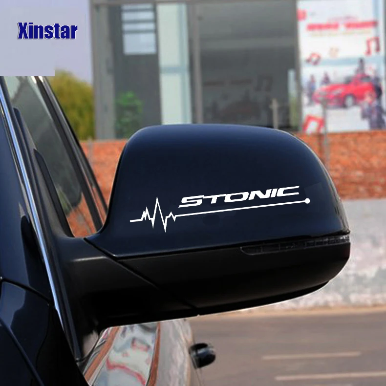 2X Car Rearview Mirror Sticker For Kia Stonic 
2X Car Rearview Mirror Sticker For Kia Stonic