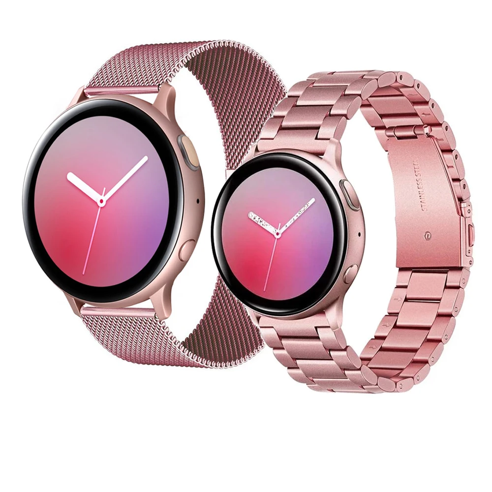 Сетчатый ремешок из нержавеющей стали 20 мм для Samsung Galaxy Watch 42 мм/Активный 2 40 44