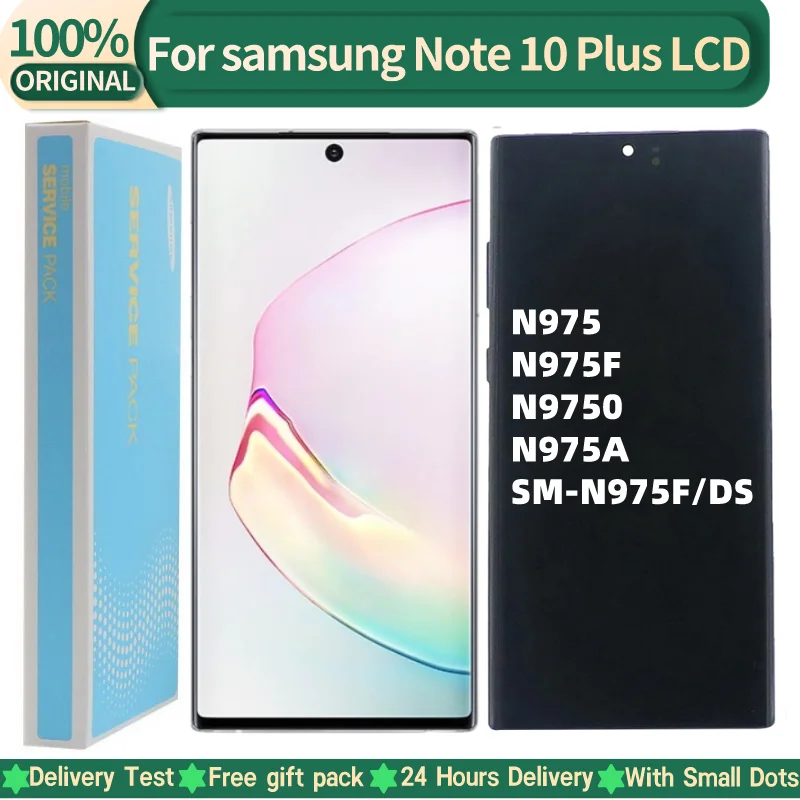 

100% Оригинальный AMOLED ЖК-дисплей для SAMSUNG Galaxy Note 10 Plus N975F дисплей note10 + ЖК сенсорный экран дигитайзер Замена с точками