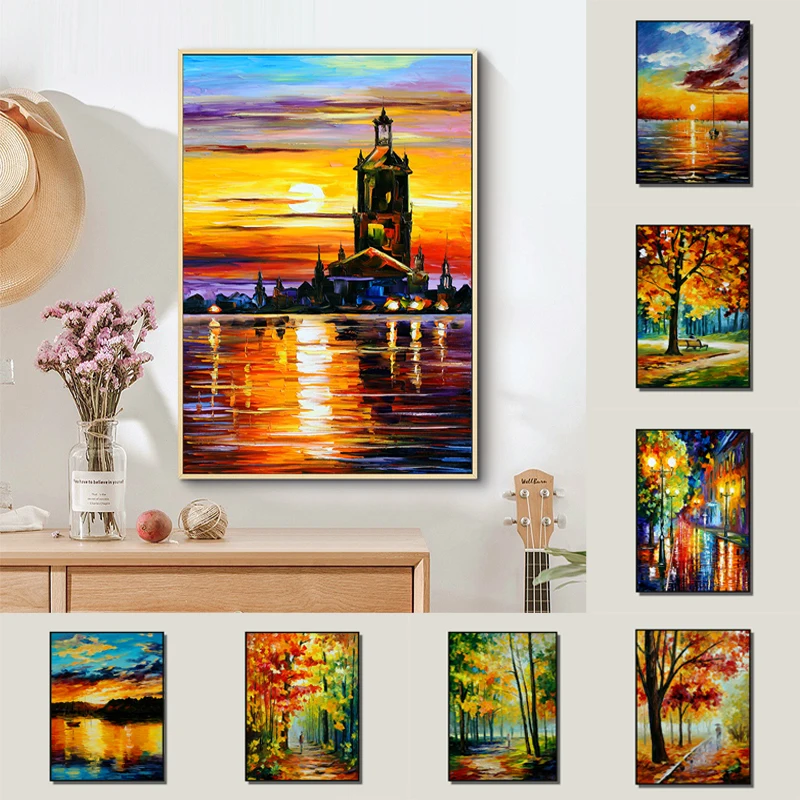 Classic Maple Forest Park Road Landscape Oil Painting Sunset Sea Boat Palace Castle Architectural Art Color Street Lamp Mural
Classic Maple Forest Park Road Landscape Oil Painting Sunset Sea Boat Palace Castle Architectural Art Color Street Lamp Mural