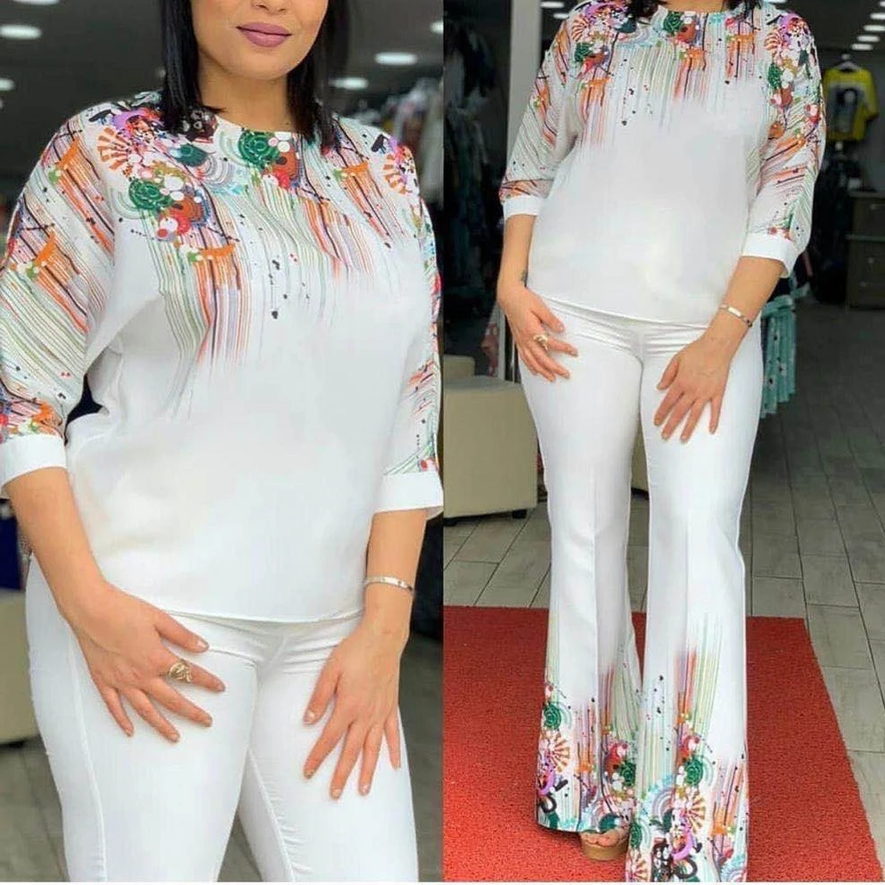 Women Sexy O Neck Tops And Wide Leg Pants Set 2 Two Piece Set Elegant Office Ladies Workwear Outfits Casual Tracksuit Big Size
Women Sexy O Neck Tops And Wide Leg Pants Set 2 Two Piece Set Elegant Office Ladies Workwear Outfits Casual Tracksuit Big Size