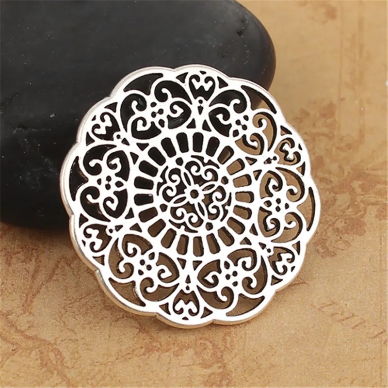 DoreenBeads цинковые соединители из сплава круглые филигранные шармы серебряного