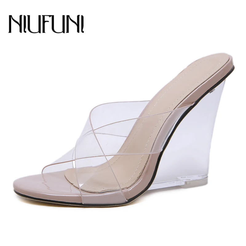 Wedges Fluorescence Women's Slippers Crystal Peep Toe Transparent Woman Sandals High Heels Slides Shoes For Women Plus Size 41
Wedges Fluorescence Women's Slippers Crystal Peep Toe Transparent Woman Sandals High Heels Slides Shoes For Women Plus Size 41