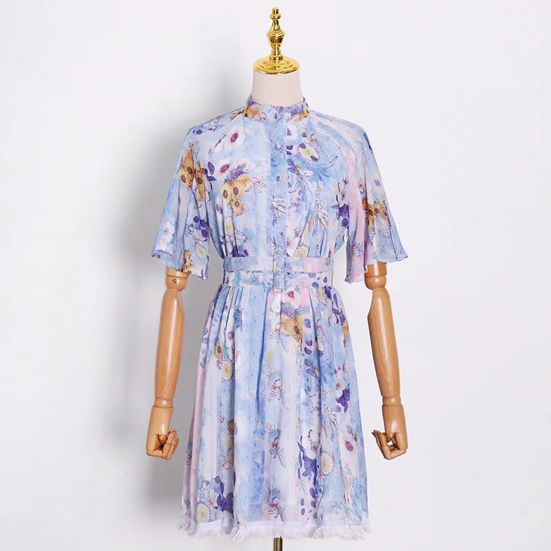 2021 Spring and Summer New Sweet Mori Flying Sleeves Tight Waist Slimming A- line Skirt Swing Printed Dress
2021 Spring and Summer New Sweet Mori Flying Sleeves Tight Waist Slimming A- line Skirt Swing Printed Dress