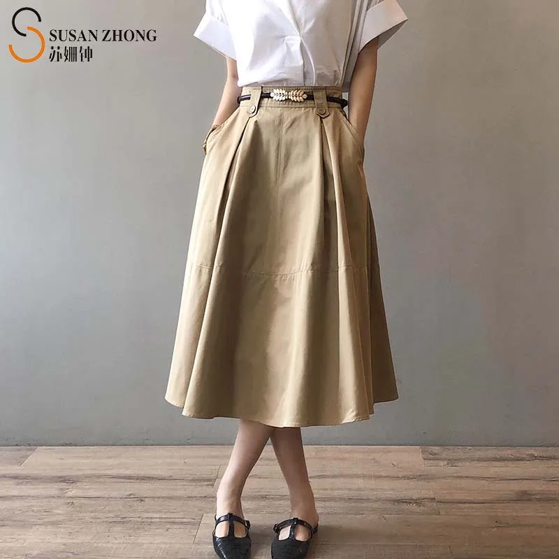 Women Skirts Summer A-Line Zipper Fly Pockets High Waist Casual Cozy Leisure Calf Length Cotton Broadcloth Pleats Vintage Retro
Women Skirts Summer A-Line Zipper Fly Pockets High Waist Casual Cozy Leisure Calf Length Cotton Broadcloth Pleats Vintage Retro
