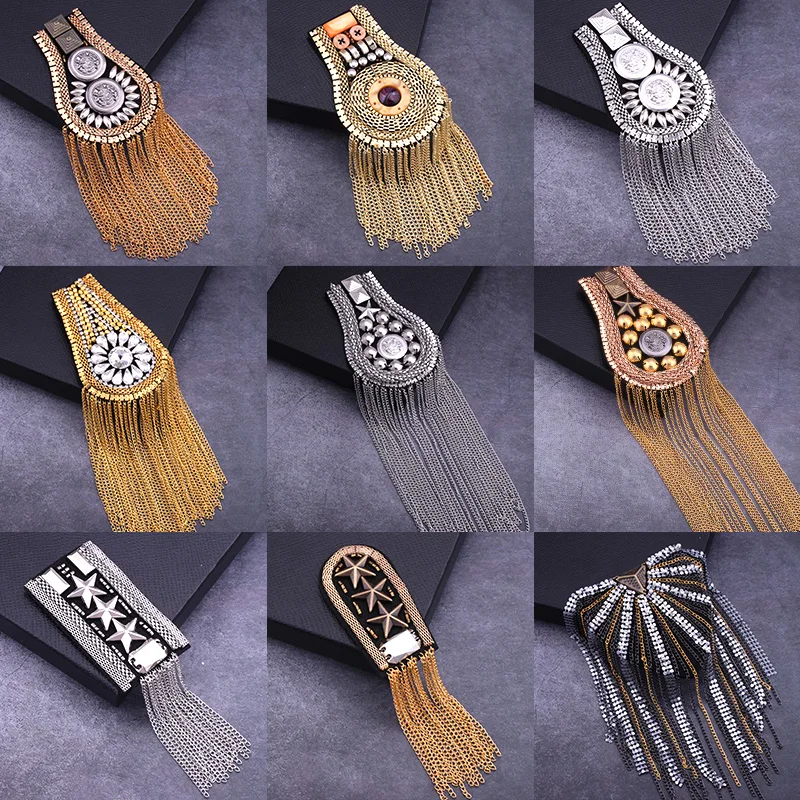 one piece breastpin tassels shoulder board mark knot Epaulet patch metal patches badges applique patch for clothing PA-2558
one piece breastpin tassels shoulder board mark knot Epaulet patch metal patches badges applique patch for clothing PA-2558