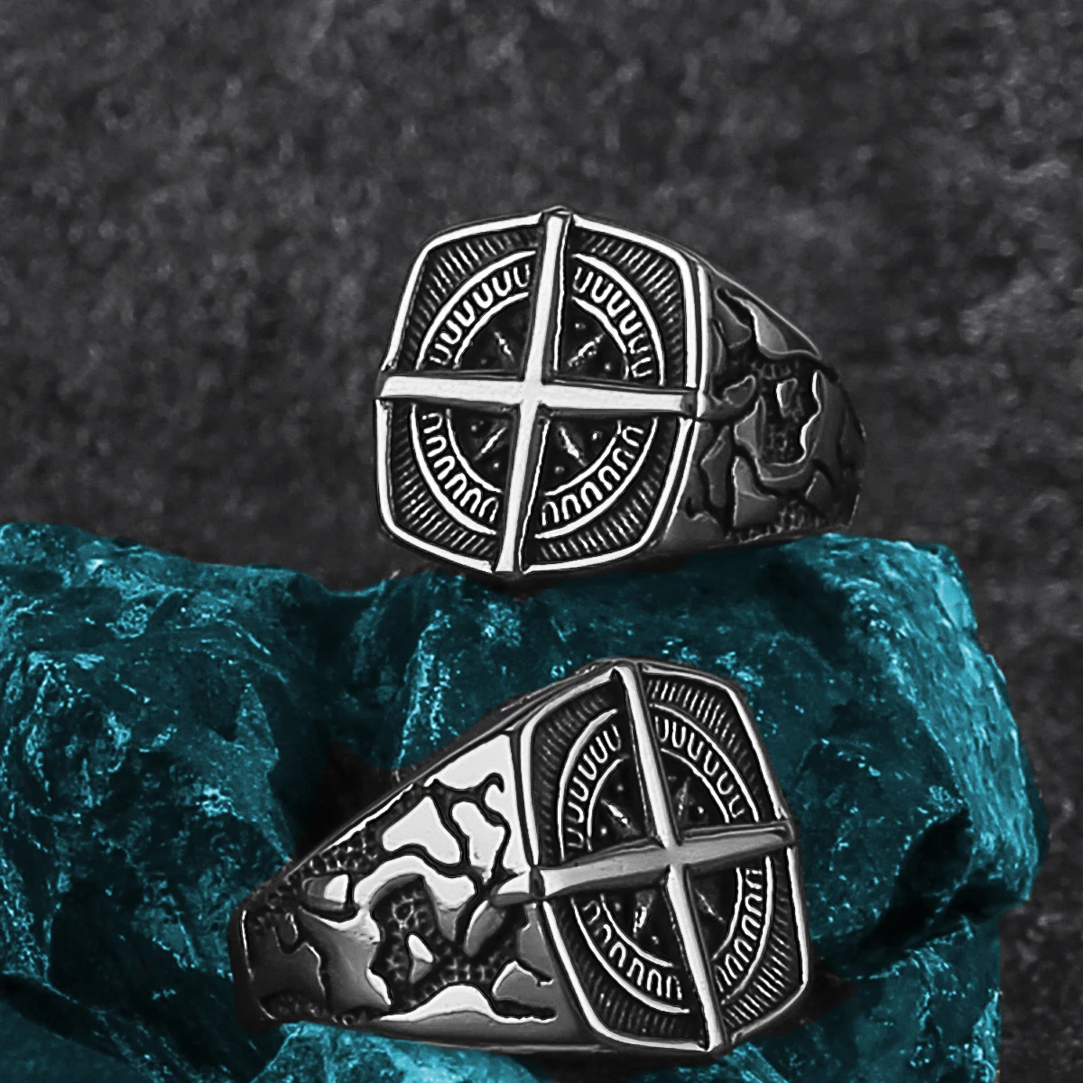 Nordic Vikings Cross Nautical Chart Amulet Stainless Steel Men's Ring Jewelry Creative Gifts Wholesale
Nordic Vikings Cross Nautical Chart Amulet Stainless Steel Men's Ring Jewelry Creative Gifts Wholesale