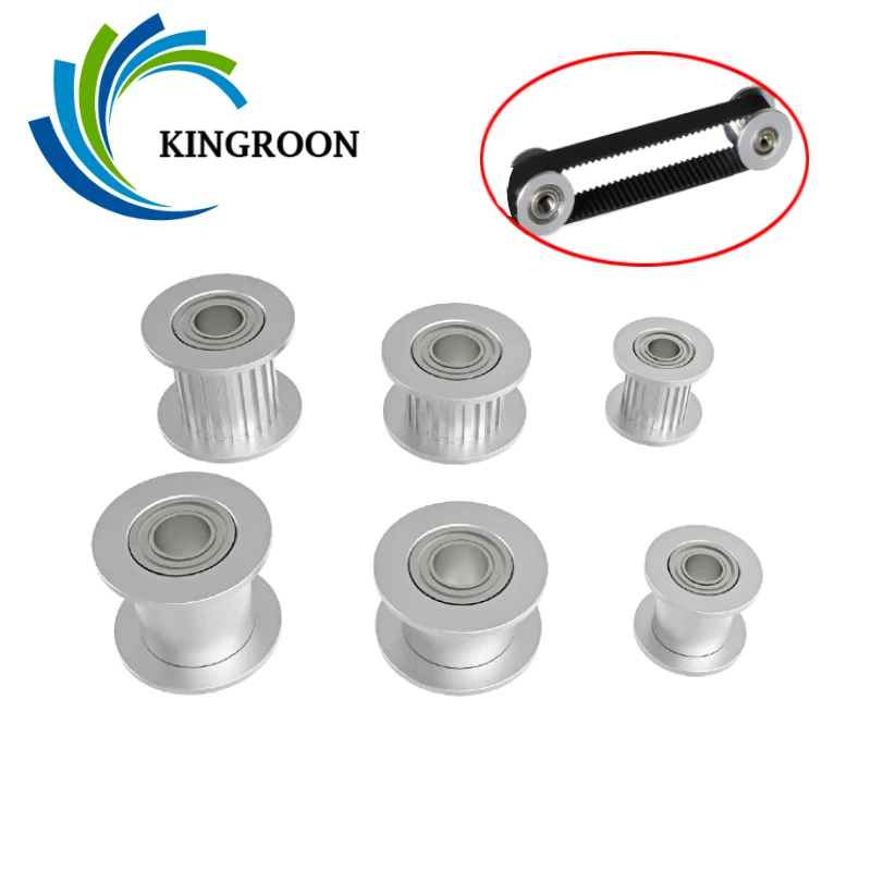 

KINGROON 5pcs GT2 Idler Timing Pulley 2GT Pulleys 16 20 Tooth Wheel Bore 3mm 5mm Aluminium Gear Width 6mm 10mm 3D Printer Parts