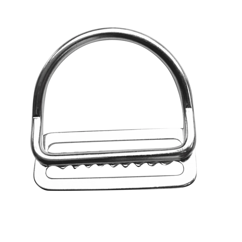 

316 Stainless Steel Scuba Dive Weight Belt Keeper Stopper & Bent D Ring, Diving Webbing Climbing Harness Accessories