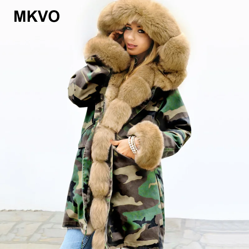Fur collar warm women's coat long thick hooded camouflage plush coat winter jacket women plus size outerwear parka femme
Fur collar warm women's coat long thick hooded camouflage plush coat winter jacket women plus size outerwear parka femme