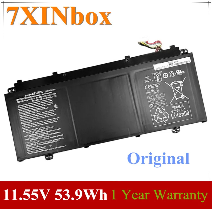7XINbox 11.55V 4670mAh 53.9Wh Original AP15O5L AP15O3K Laptop Battery for ACER Aspire S 13 S5-371 S5-371 S5-371T R13 CB5-312T
7XINbox 11.55V 4670mAh 53.9Wh Original AP15O5L AP15O3K Laptop Battery for ACER Aspire S 13 S5-371 S5-371 S5-371T R13 CB5-312T