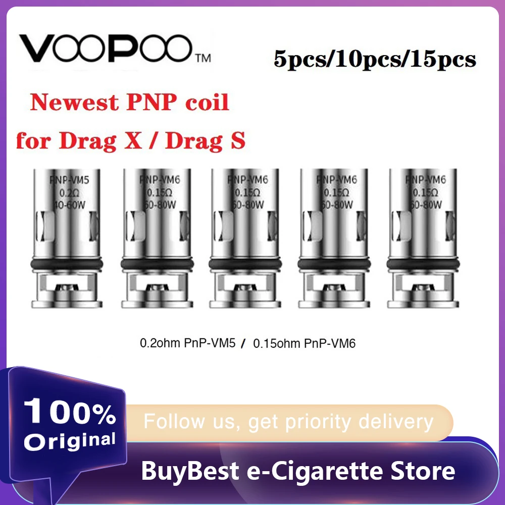 5 шт. 15 Voopoo Pnp VM5 сетчатая катушка 0.2ohm PnP VM6 / 0.15ohm для электронной сигареты Drag X S Pod Vape