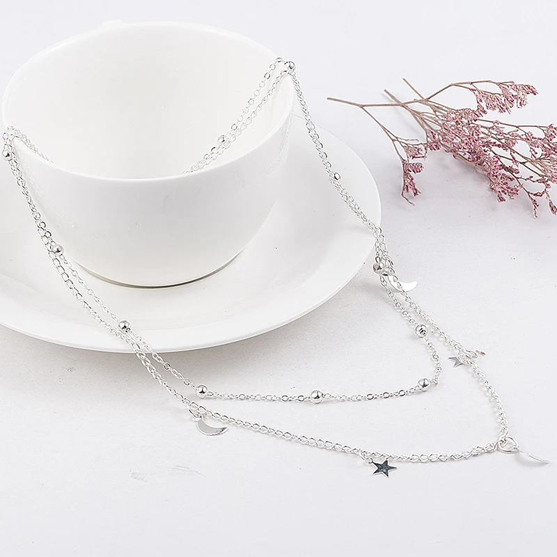 Fashion Simple Double Layer Star Moon Charm Necklace Delicate Clavicle Chain Zircon Necklace For Women Jewelry
Fashion Simple Double Layer Star Moon Charm Necklace Delicate Clavicle Chain Zircon Necklace For Women Jewelry