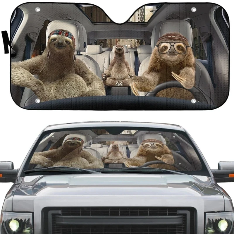 INSTANTARTS Sloth Family Pattern UV and Heat Car Sun Shade for Windshield Durable Car Sun Shade for Windshield Foldable UV Sun
INSTANTARTS Sloth Family Pattern UV and Heat Car Sun Shade for Windshield Durable Car Sun Shade for Windshield Foldable UV Sun