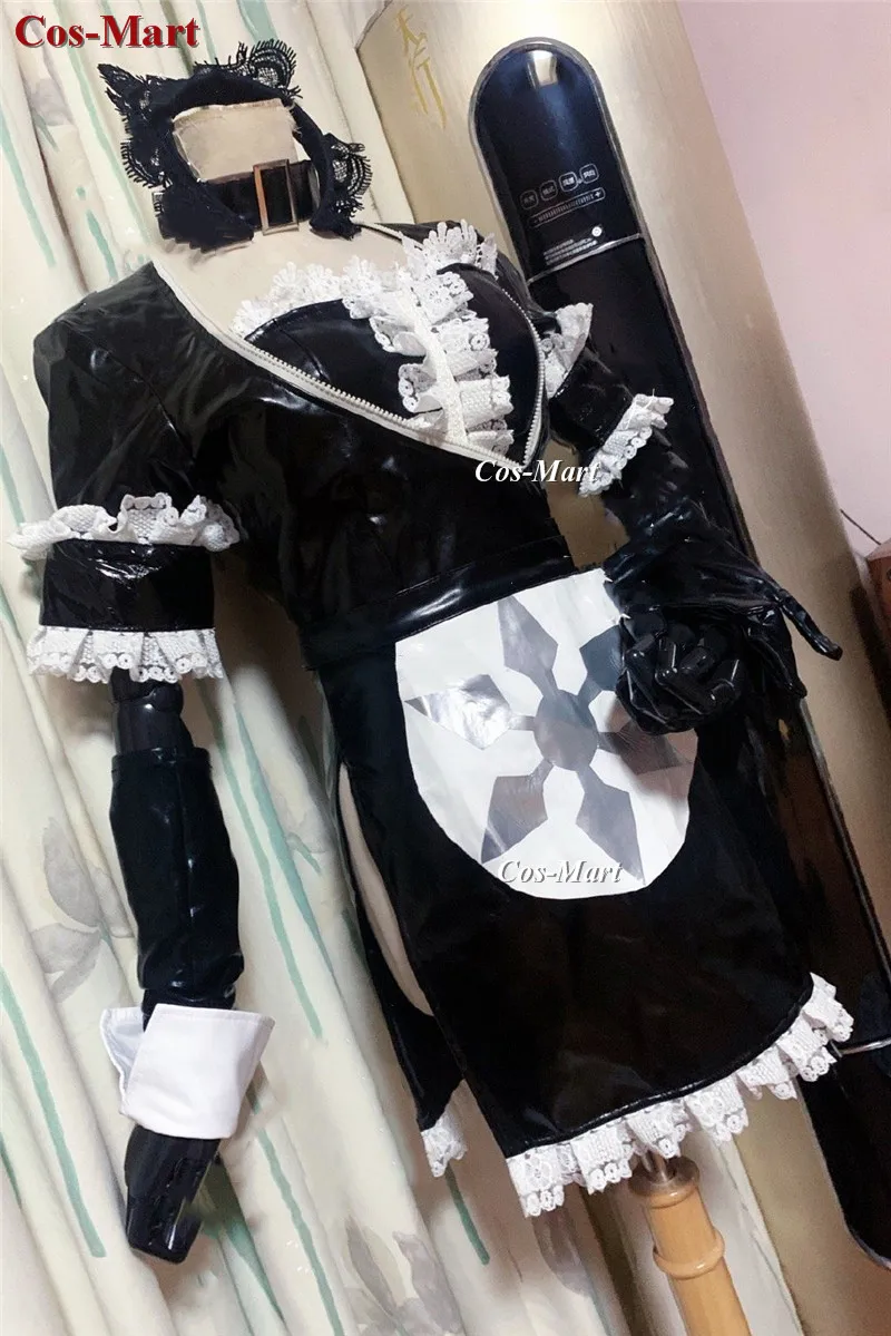 

Anime Overload Solutrion Cosplay Costume Fashion Black Leather Cute Maid Dress Activity Party Role Play Clothing Custom-Make Any