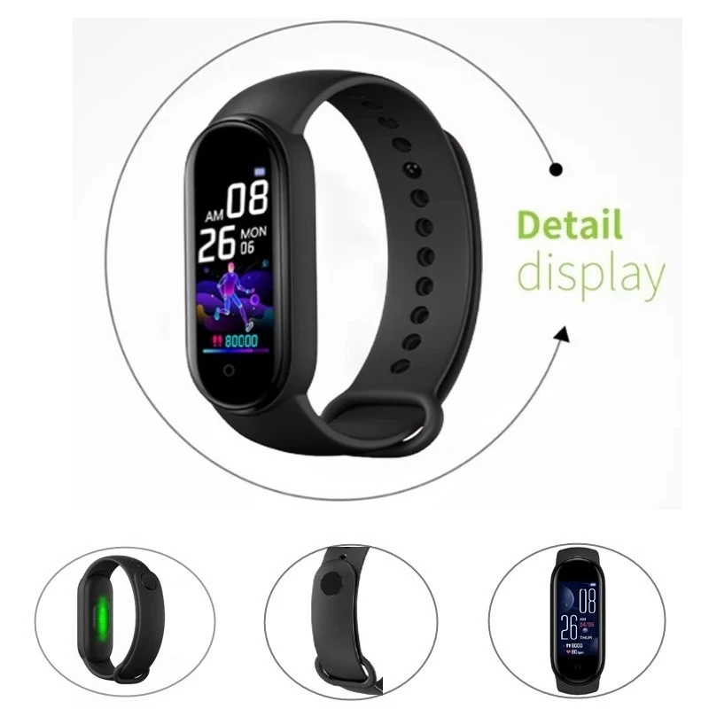 Смарт-браслет M5 наручные электронные часы для мужчин и женщин спортивный