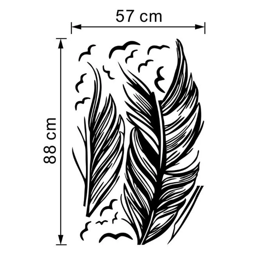 Waterproof Detachable Vinyl Birds Flying Feather Bedroom Home Decal Mural Art Decoration Black Feather Patterns Wall Sticker
Waterproof Detachable Vinyl Birds Flying Feather Bedroom Home Decal Mural Art Decoration Black Feather Patterns Wall Sticker