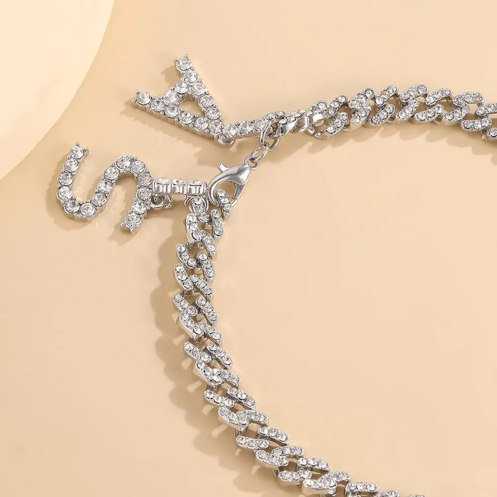 IngeSight.Z Shiny Iced Out Rhinestone Crystal Curb Miami Cuban Choker Necklace Collar Initial Letter Pendant Necklaces Jewelry
IngeSight.Z Shiny Iced Out Rhinestone Crystal Curb Miami Cuban Choker Necklace Collar Initial Letter Pendant Necklaces Jewelry
