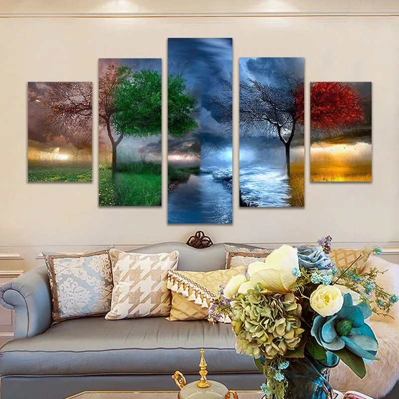 Art Modular Poster Wall Frame HD Printed Canvas 5 Panel Four Seasons Trees Landscape Living Room Pictures Home Decor Painting
Art Modular Poster Wall Frame HD Printed Canvas 5 Panel Four Seasons Trees Landscape Living Room Pictures Home Decor Painting