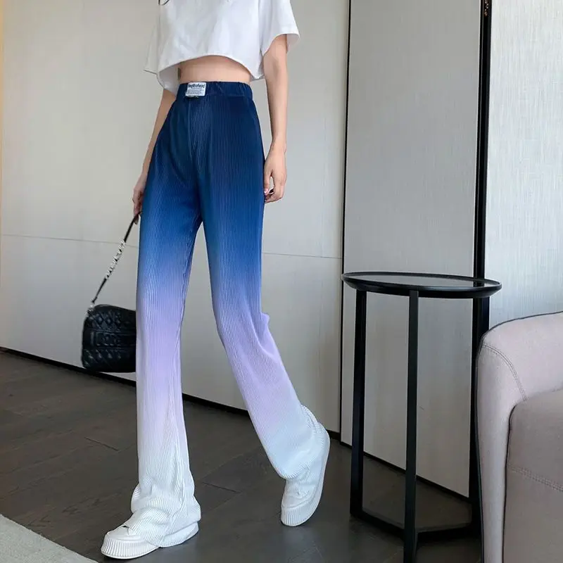pants women summer thin Gradient color ice silk wide-leg loose casual high waist drape trousers Korean fashion Sweatpant
pants women summer thin Gradient color ice silk wide-leg loose casual high waist drape trousers Korean fashion Sweatpant
