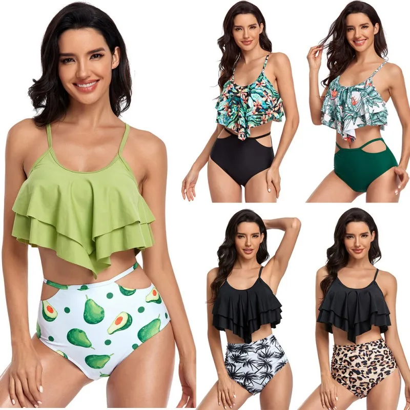 2021 Push Up Swimwear Women High Waist Bikini Sets Plus Size Ruffle Tankini Swimsuit Halter Two Piece Bikini Set Swim Wear Drop
2021 Push Up Swimwear Women High Waist Bikini Sets Plus Size Ruffle Tankini Swimsuit Halter Two Piece Bikini Set Swim Wear Drop