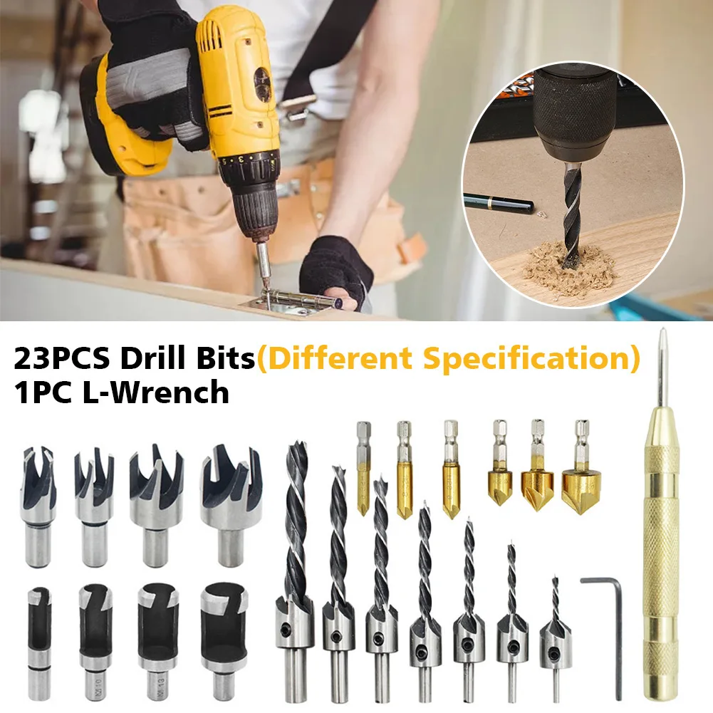 23pcs Countersink Hex 5 Flute 90 Degree Carbide Alloy Woodworking Chamfer Reamer Carpenter Accessories Durable Drill Bit Set
23pcs Countersink Hex 5 Flute 90 Degree Carbide Alloy Woodworking Chamfer Reamer Carpenter Accessories Durable Drill Bit Set
