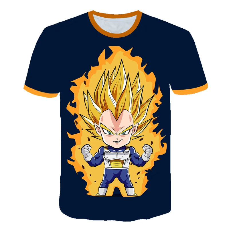 Модная Q версия топы с принтом Dragon Ball футболка новинка 2020 летняя мужская и женская