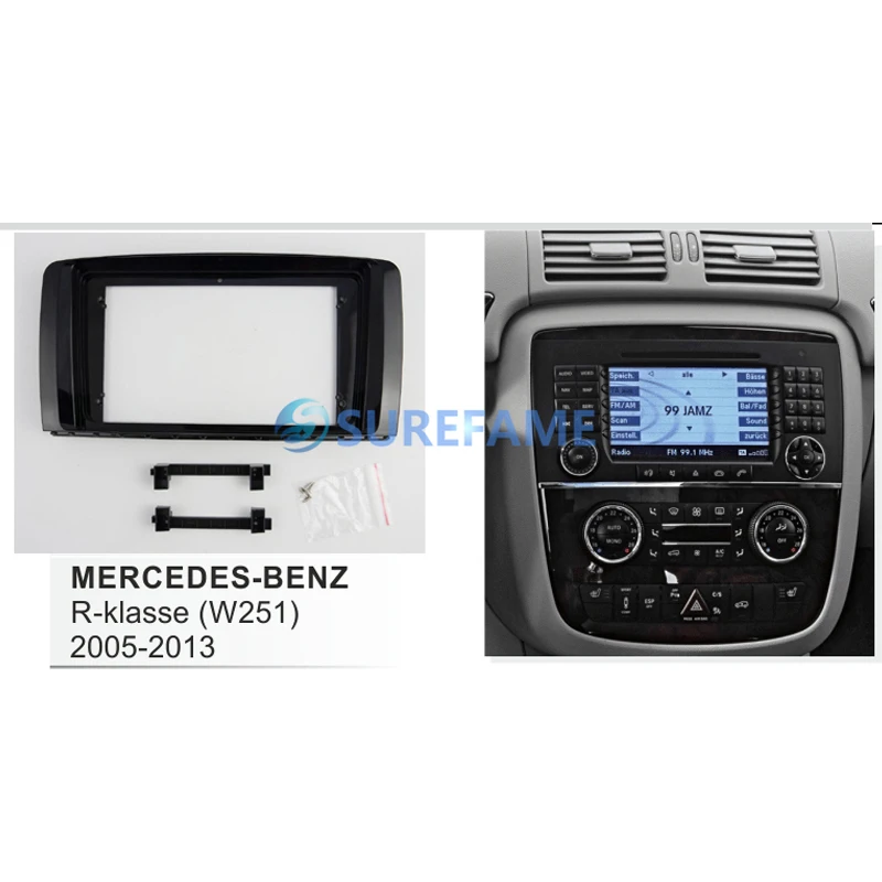 9-дюймовая Автомобильная панель Fascia Для MERCEDES BENZ R class (W251) 2005-2013 комплект приборной