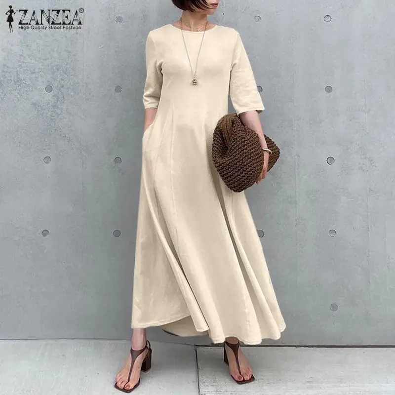 Элегантное женское платье 2021 летнее трикотажное макси Vestidos ZANZEA повседневное однотонное короткий рукав сарафана свободное платье трапецие...
Элегантное женское платье 2021 летнее трикотажное макси Vestidos ZANZEA повседневное однотонное короткий рукав сарафана свободное платье трапецие...